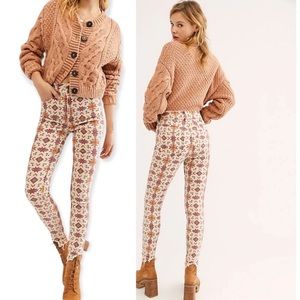 Free People Wild Child Aztec frayed Hem Jeans